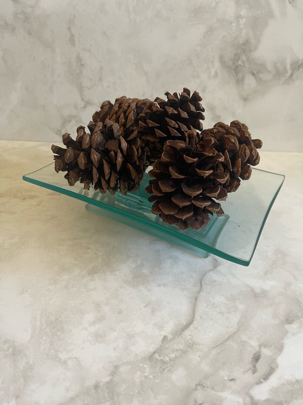 Vintage Rare Modern Raised Tempered Glass Centerpiece Stand